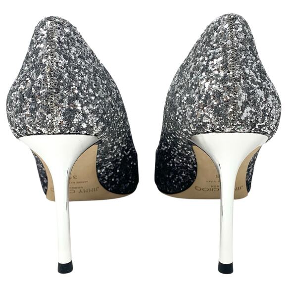 Jimmy Choo Romy 85 Fireball Navy Silver Ombre Glitter  Jimmy Choo Romy 85 Fireball Ombre Glitter Pumps EU 36